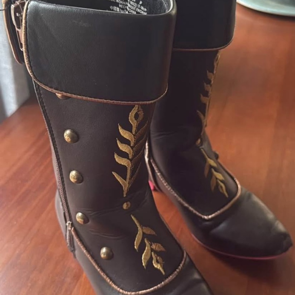 Disney Black and Gold Heeled Boots